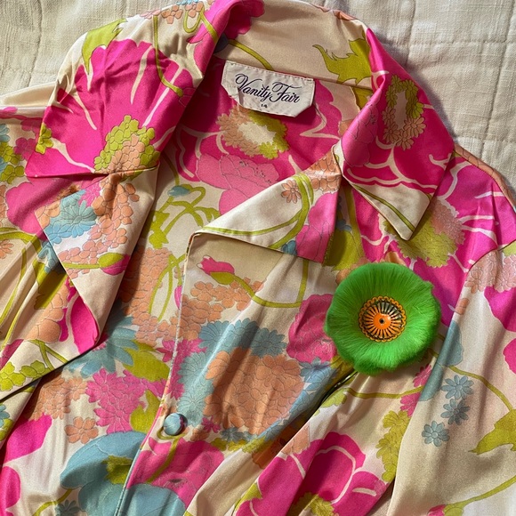 Vintage 60s Hattie Carnegie Dynel Fiber Flower Neon Green Brooch - Picture 6 of 13